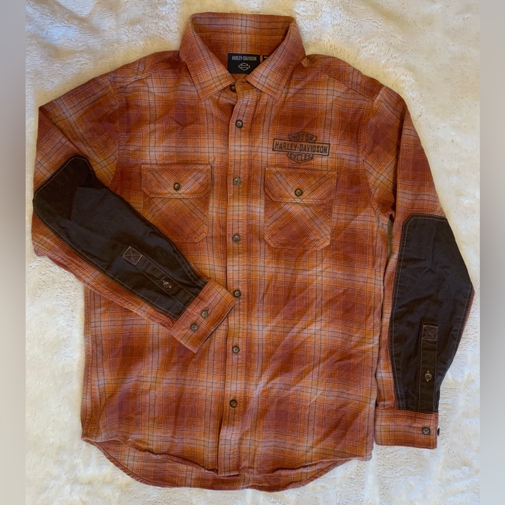 Harley-Davidson Checkered Shirt - Rust and Amber
